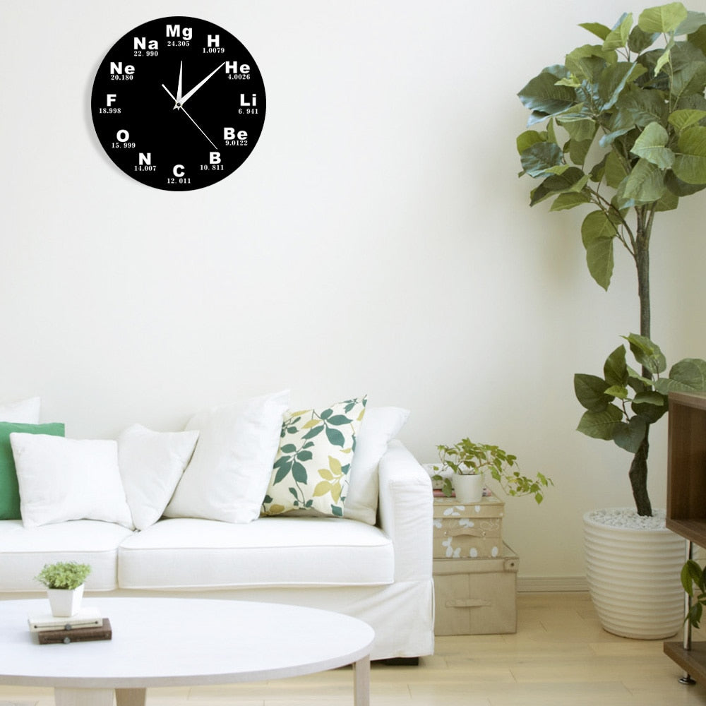 Periodic Table Of Elements Wall Art Chemical Symbols Wall Clock
