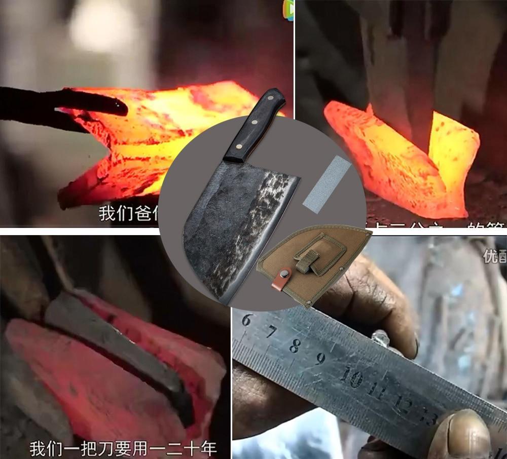 Chef'S Cleaver For Meat Cutting, Hand-Forged Stainless Steel
