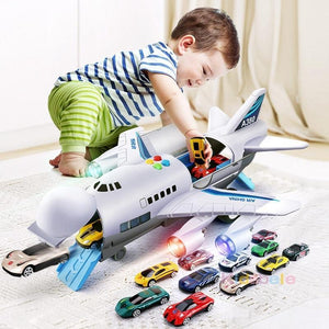 Musical Children's Toy Aircraft With Storytelling and Car Slide