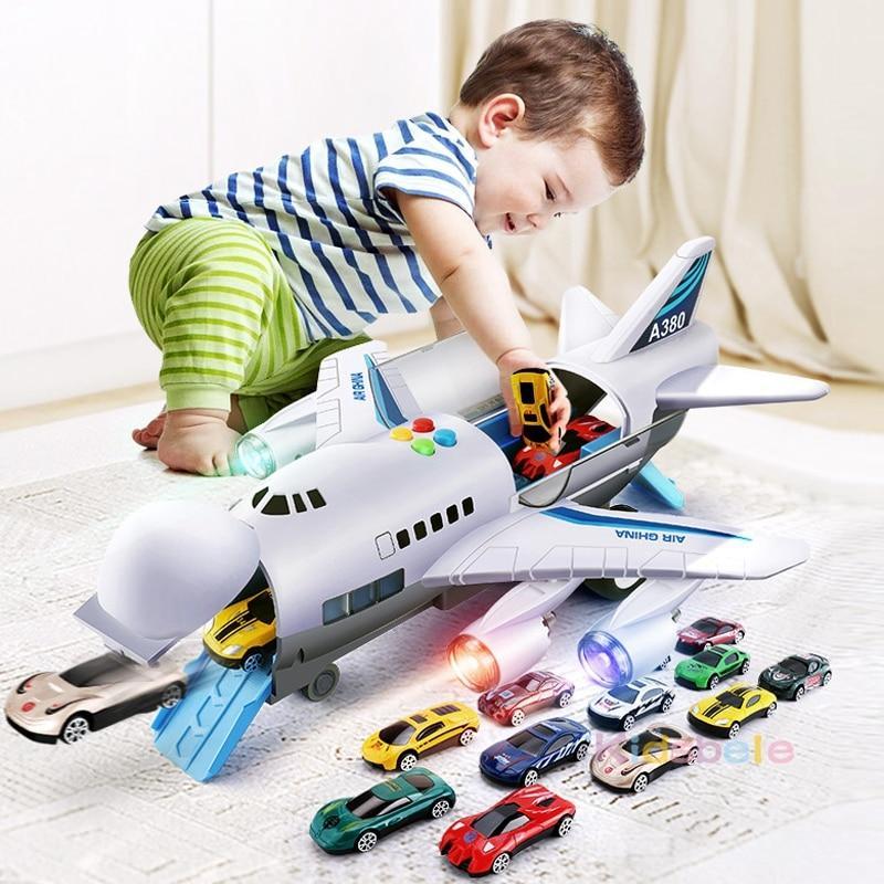 Musical Children's Toy Aircraft With Storytelling and Car Slide