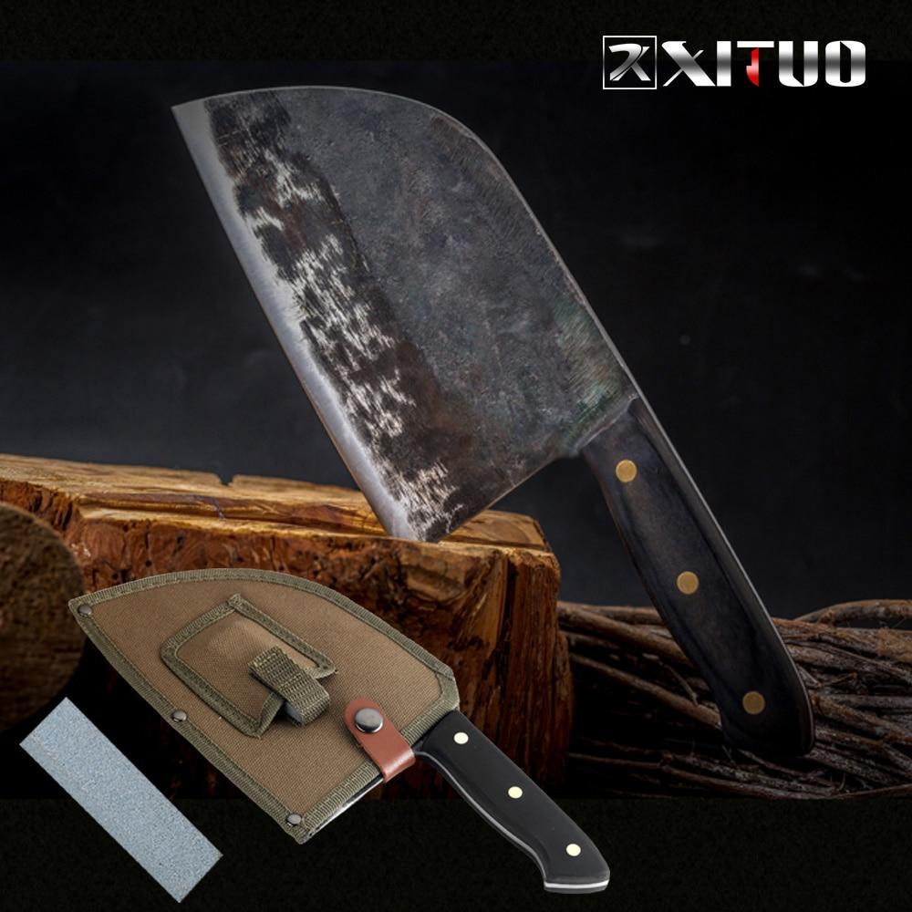 Chef'S Cleaver For Meat Cutting, Hand-Forged Stainless Steel