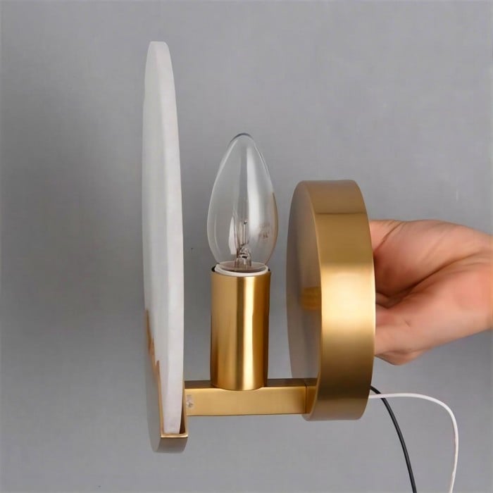 Pure Copper Marble Moon Wall Lamp HL57
