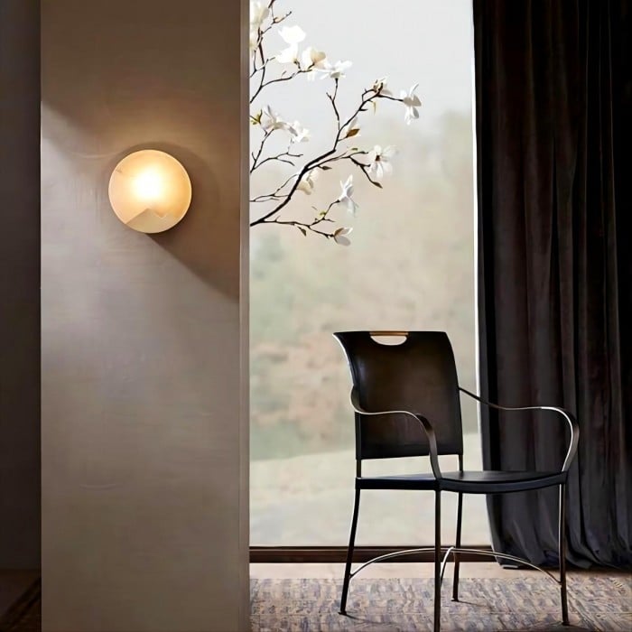 Pure Copper Marble Moon Wall Lamp HL57