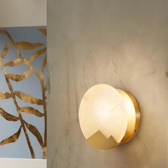 Pure Copper Marble Moon Wall Lamp HL57