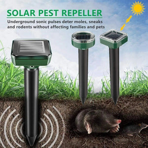 Pack Solar Powered Ultrasonic Snake Repellent For Yard Garden