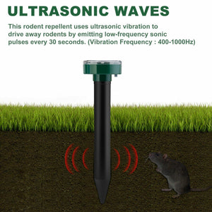 Pack Solar Powered Ultrasonic Snake Repellent For Yard Garden