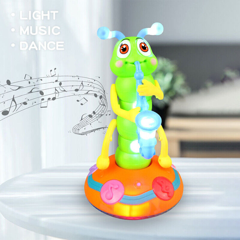 Electric Dancing Saxophone Caterpillar Toy With Lights And Music For Baby