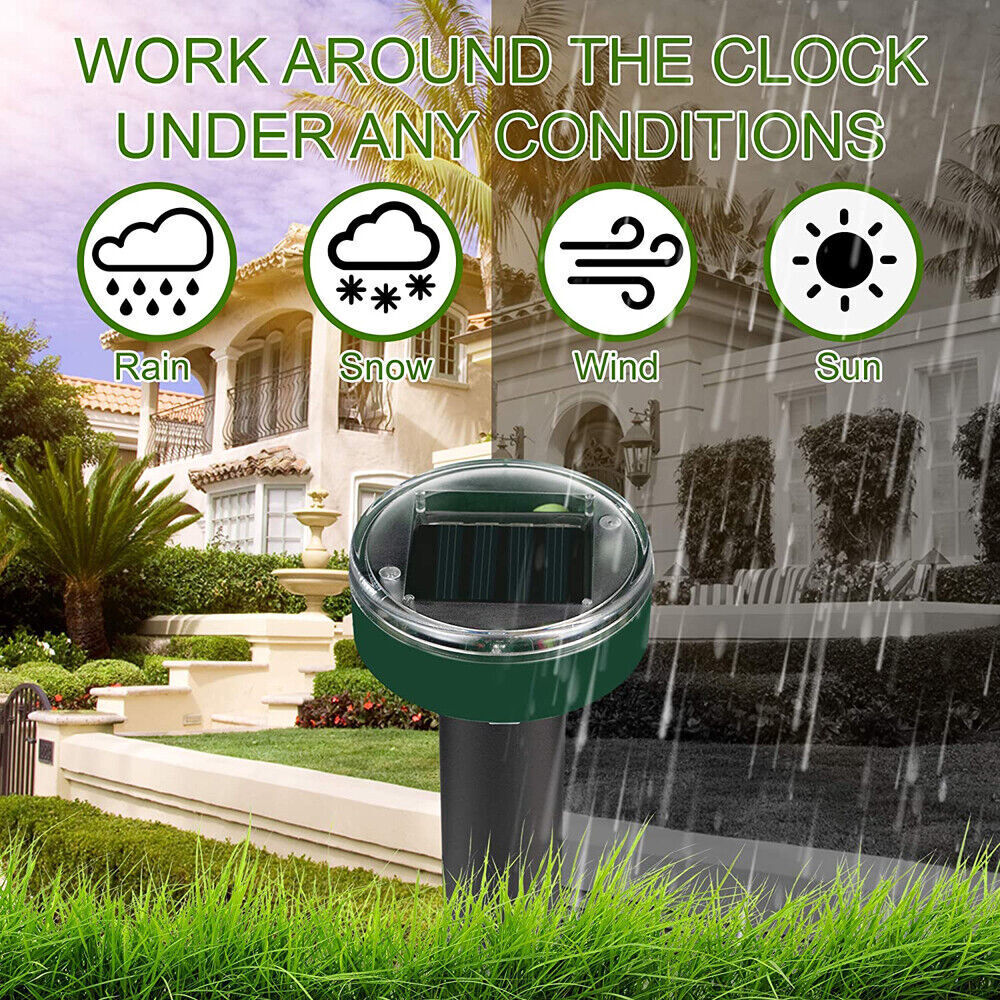 Pack Solar Powered Ultrasonic Snake Repellent For Yard Garden
