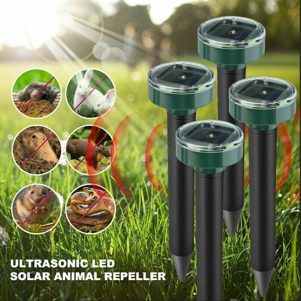Pack Solar Powered Ultrasonic Snake Repellent For Yard Garden