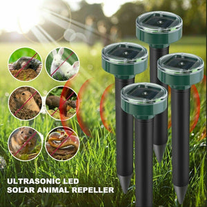 Pack Solar Powered Ultrasonic Snake Repellent For Yard Garden