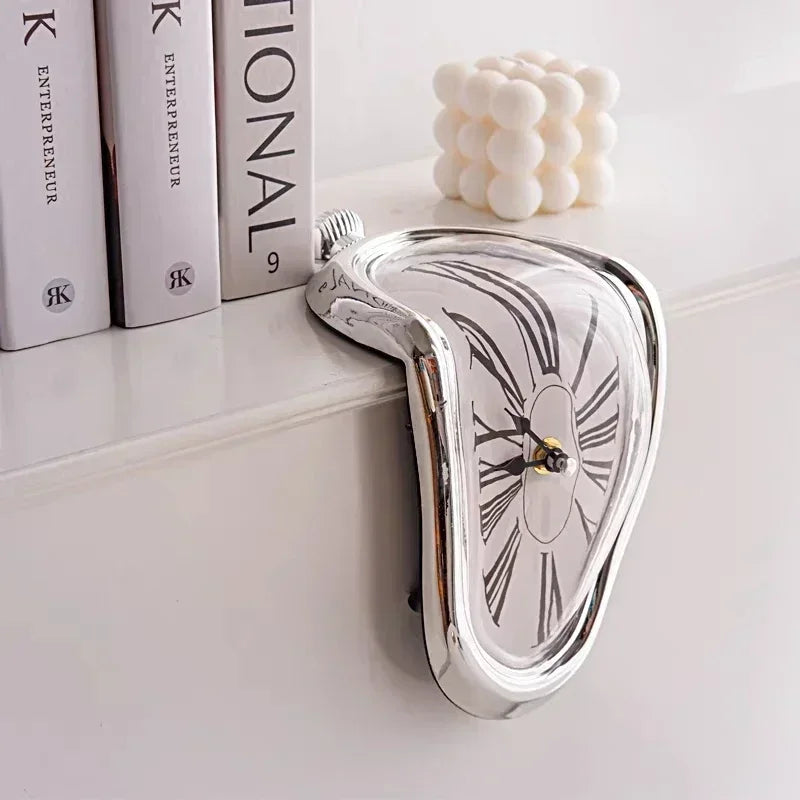 Surreal Melting Wall Clock with Roman Numerals Quartz Movement