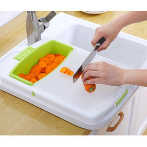 4-In-1 Over-The-Sink Cutting Board, Kitchen Drain Cutting Board