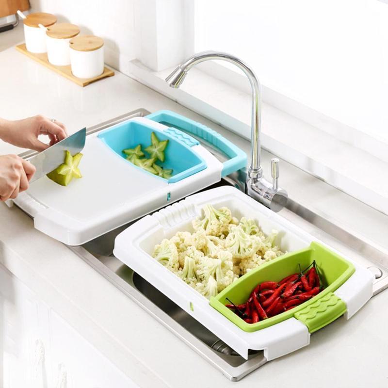 4-In-1 Over-The-Sink Cutting Board, Kitchen Drain Cutting Board