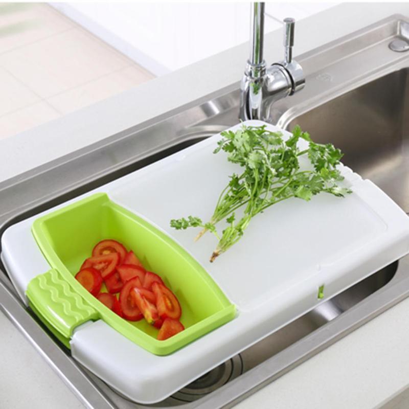 4-In-1 Over-The-Sink Cutting Board, Kitchen Drain Cutting Board