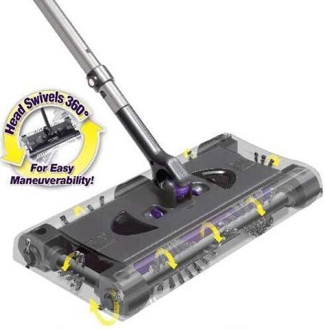 Swivel Sweeper Lightweight, Purple Household Vacuum Cleaner Hand Push Sweeper