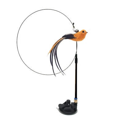 Interactive Cat Toy With Feather Bird And Bell