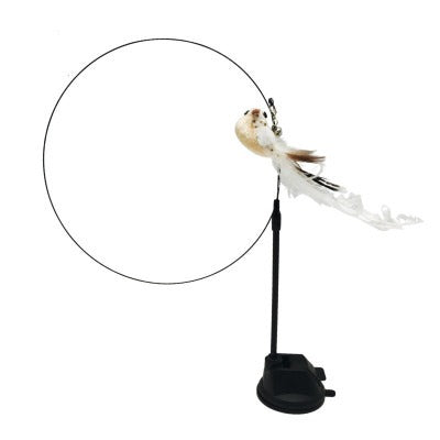 Interactive Cat Toy With Feather Bird And Bell