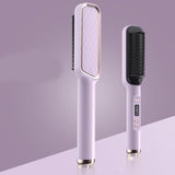 Multifunctional Hair Straightener Brush With Lcd Display