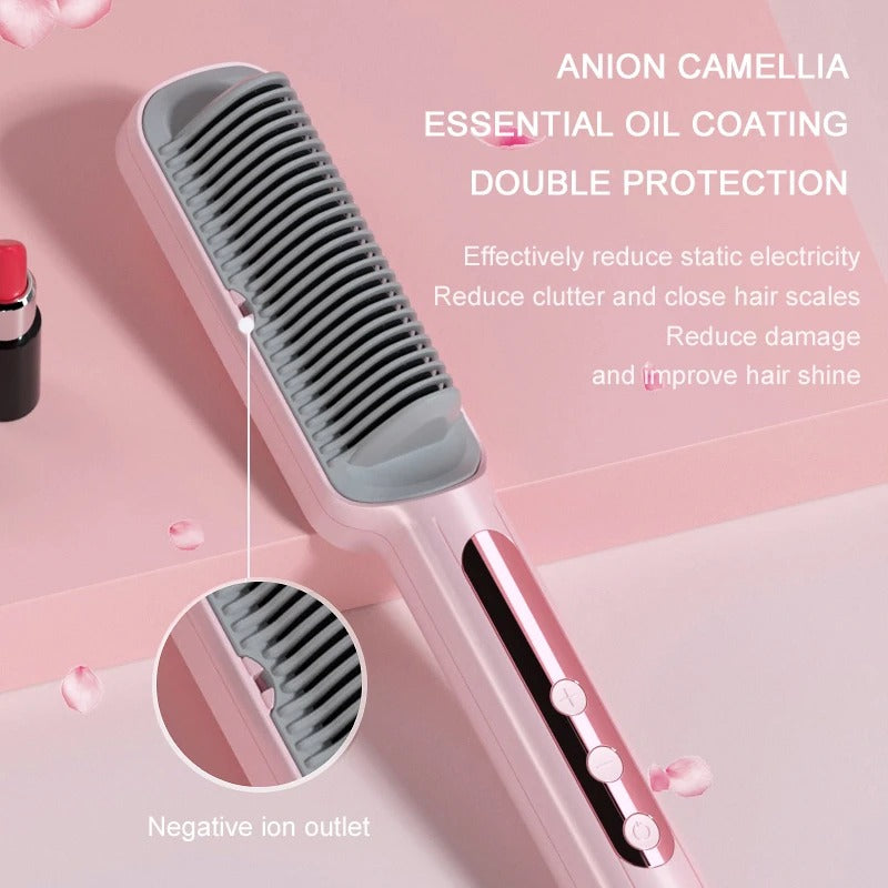 Multifunctional Hair Straightener Brush With Lcd Display