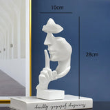 Abstract Resin Thinker Statue – Silence Is Golden Figurine Decor