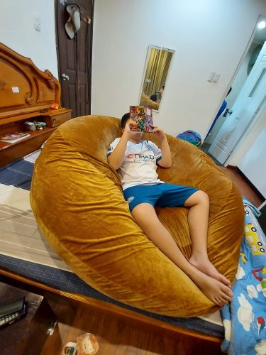 Comfy & Relaxing 7Ft Oversized Fur Bean Bag Chair Cover photo review