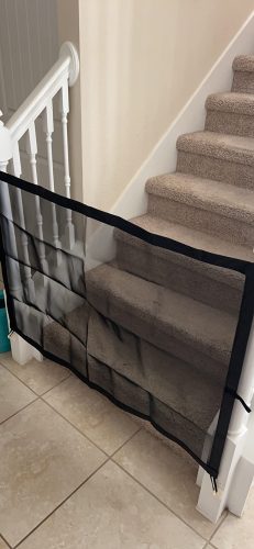 Foldable Retractable Dog Gate with Nylon Mesh - Keep Your Pets Safe and Secure photo review