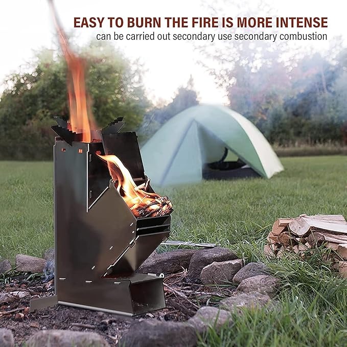 Portable Outdoor Rocket Wood Burning Stove Heater